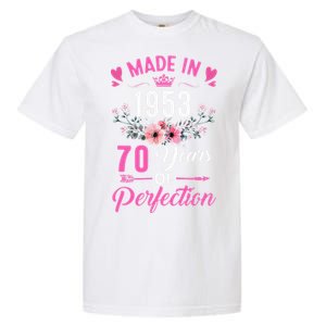 70 Birthday Decorations Women Female 70Th 1953 Birthday Garment-Dyed Heavyweight T-Shirt