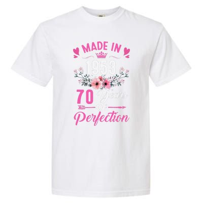 70 Birthday Decorations Women Female 70Th 1953 Birthday Garment-Dyed Heavyweight T-Shirt