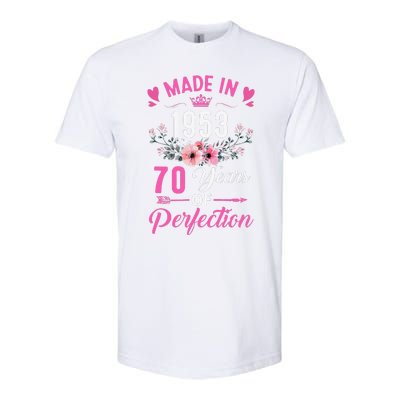 70 Birthday Decorations Women Female 70Th 1953 Birthday Softstyle® CVC T-Shirt