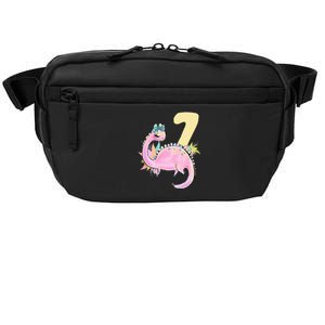 7th Birthday Dinosaur Pink Dino Party Outfit Seven Crossbody Pack