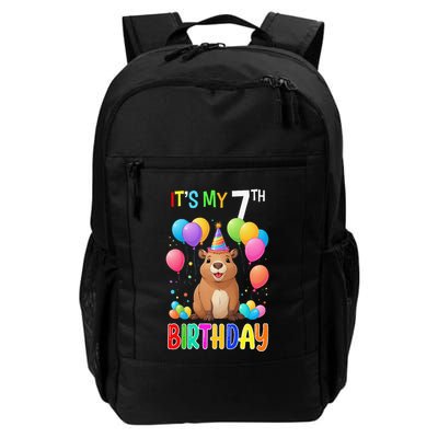 7th Birthday Funny Capybara 7 Years Capybara Birthday Daily Commute Backpack