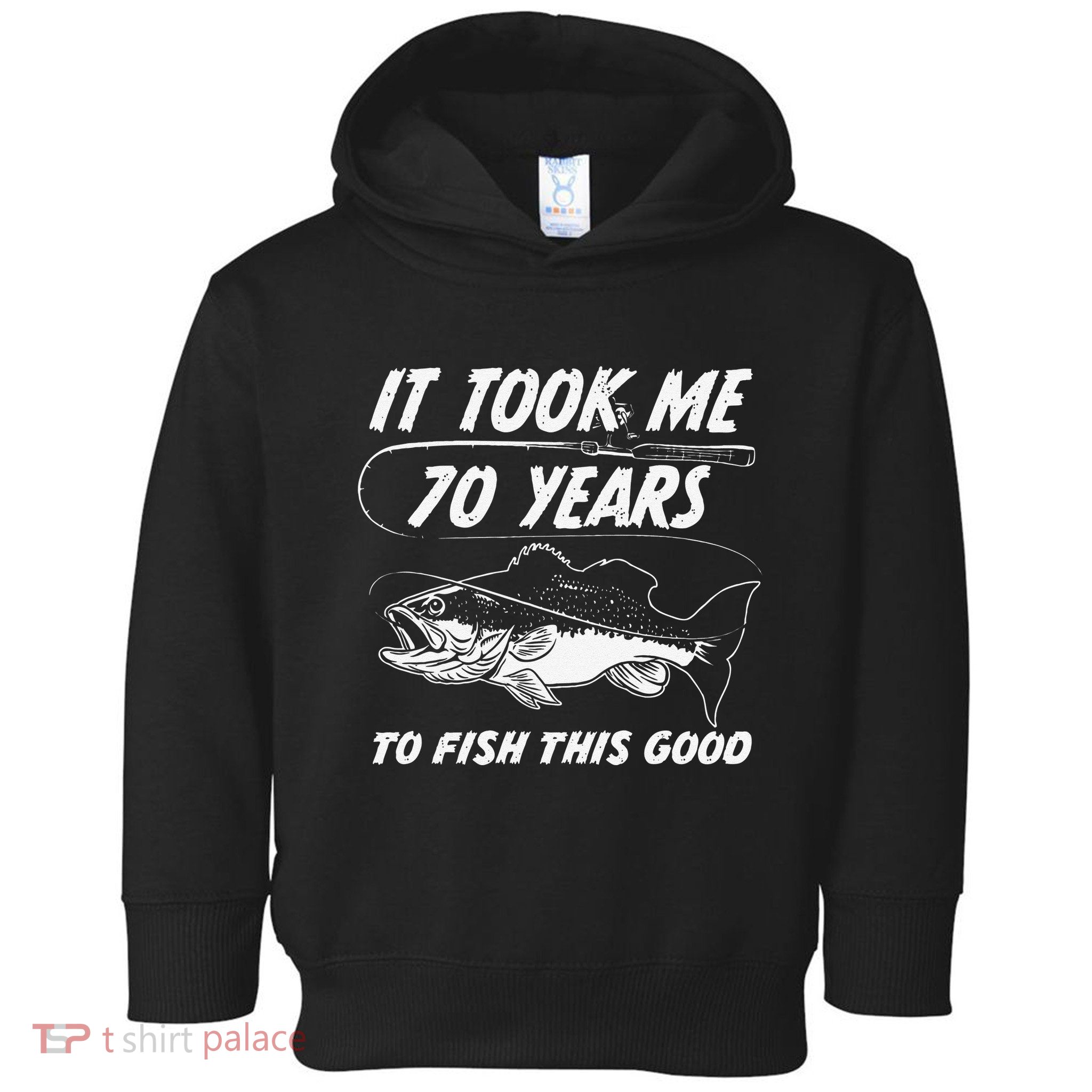 70th Birthday Fishing Birthday Gift 70 Year Old Fisherman Toddler Hoodie