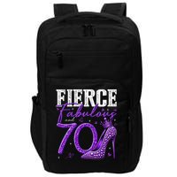 70th Birthday Fierce Fabulous And 70 Year Old Heels Impact Tech Backpack