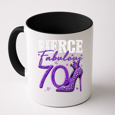 70th Birthday Fierce Fabulous And 70 Year Old Heels Mug