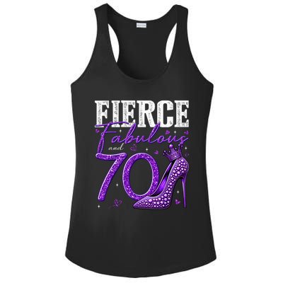 70th Birthday Fierce Fabulous And 70 Year Old Heels Ladies PosiCharge Competitor Racerback Tank
