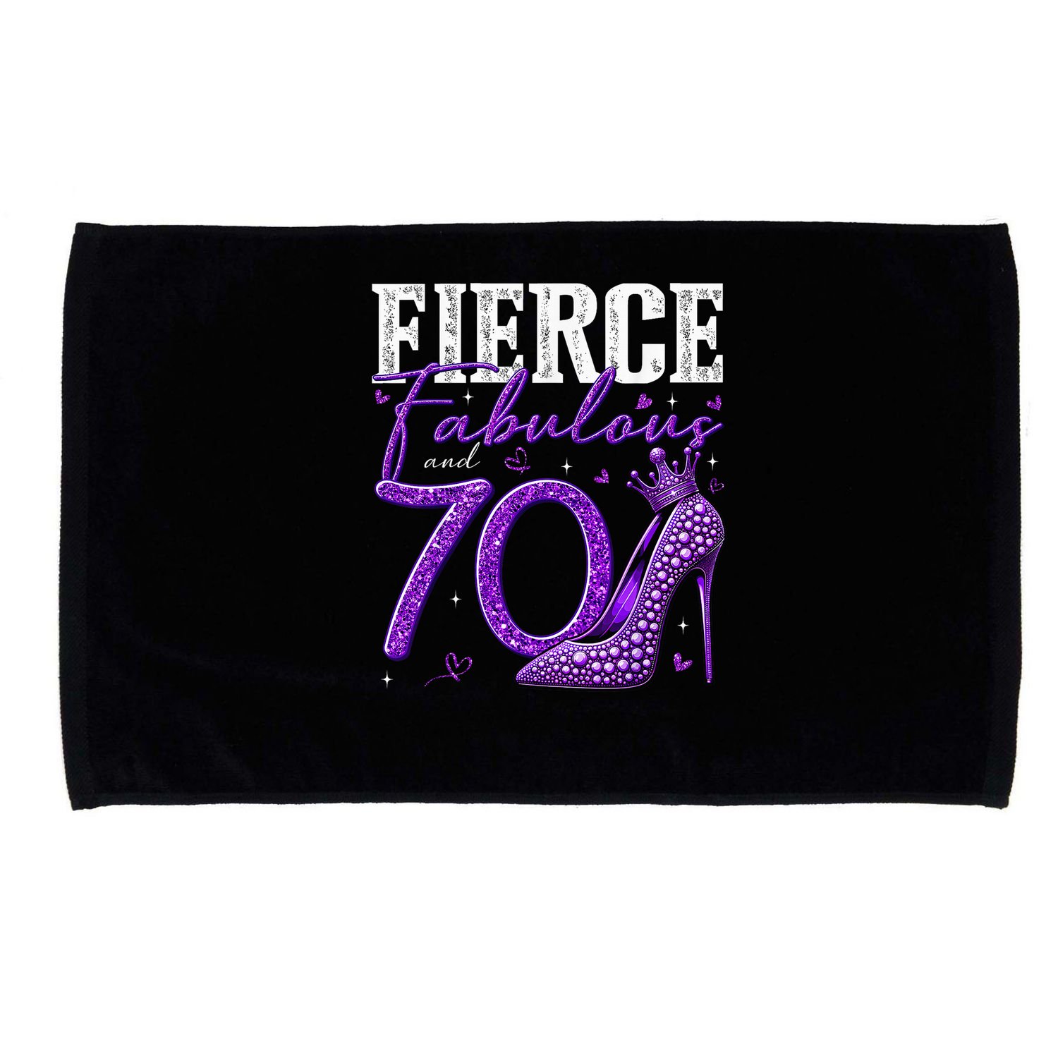 70th Birthday Fierce Fabulous And 70 Year Old Heels Microfiber Hand Towel