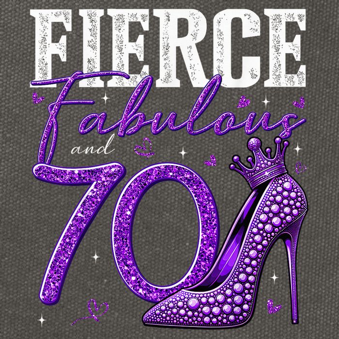 70th Birthday Fierce Fabulous And 70 Year Old Heels Cotton Canvas Backpack
