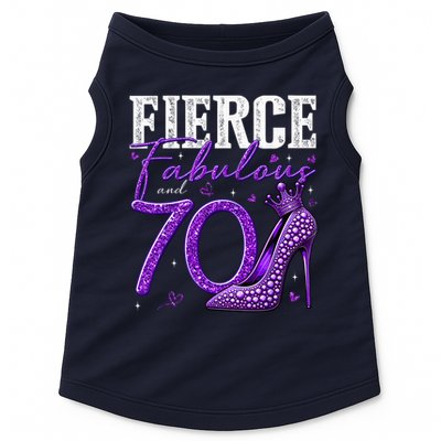 70th Birthday Fierce Fabulous And 70 Year Old Heels Doggie Tank