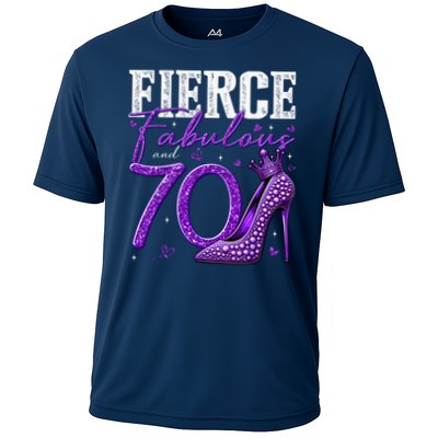 70th Birthday Fierce Fabulous And 70 Year Old Heels Performance Shirt
