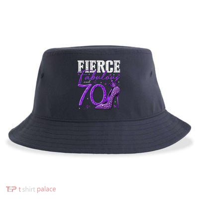 70th Birthday Fierce Fabulous And 70 Year Old Heels Sustainable Bucket Hat