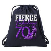 70th Birthday Fierce Fabulous And 70 Year Old Heels Drawstring Bag