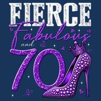 70th Birthday Fierce Fabulous And 70 Year Old Heels Drawstring Bag