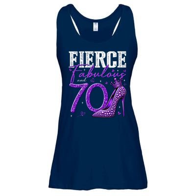 70th Birthday Fierce Fabulous And 70 Year Old Heels Ladies Essential Flowy Tank