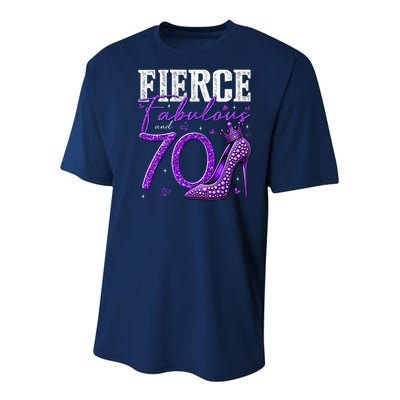 70th Birthday Fierce Fabulous And 70 Year Old Heels Youth Performance Sprint T-Shirt