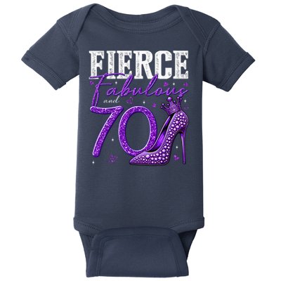 70th Birthday Fierce Fabulous And 70 Year Old Heels Baby Bodysuit