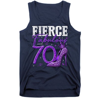 70th Birthday Fierce Fabulous And 70 Year Old Heels Tank Top