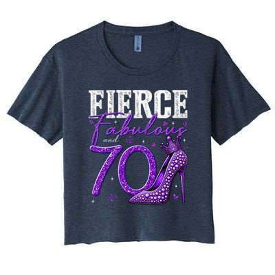 70th Birthday Fierce Fabulous And 70 Year Old Heels Crop Top