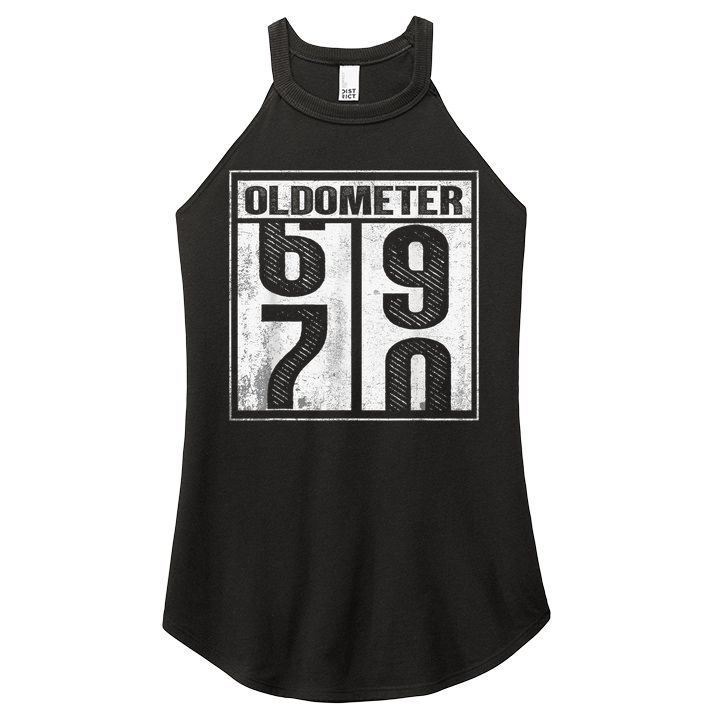 70th Birthday Funny Gift Oldometer 6970 Women's Perfect Tri Rocker Tank