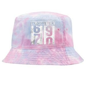 70th Birthday Funny Gift Oldometer 6970 Tie-Dyed Bucket Hat