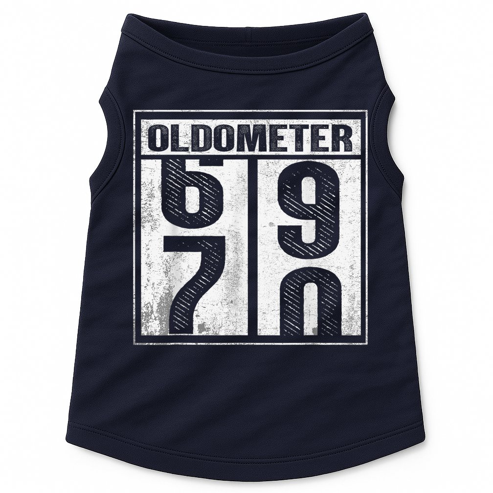 70th Birthday Funny Gift Oldometer 6970 Doggie Tank
