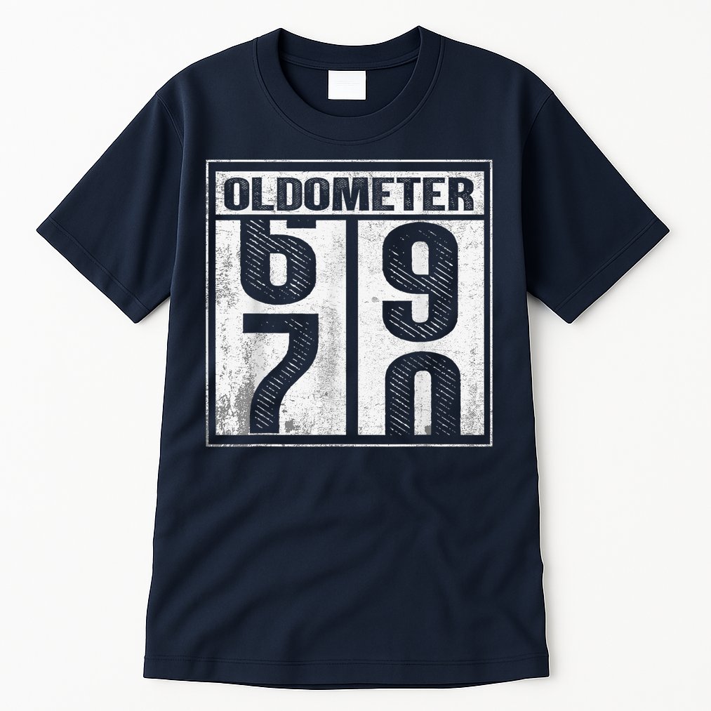 70th Birthday Funny Gift Oldometer 6970 Tall T-Shirt