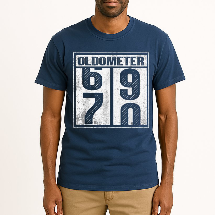70th Birthday Funny Gift Oldometer 6970 Tall T-Shirt