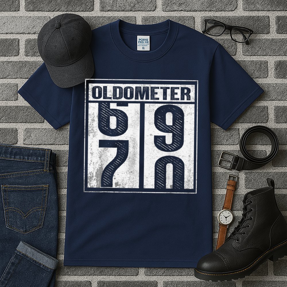70th Birthday Funny Gift Oldometer 6970 Tall T-Shirt