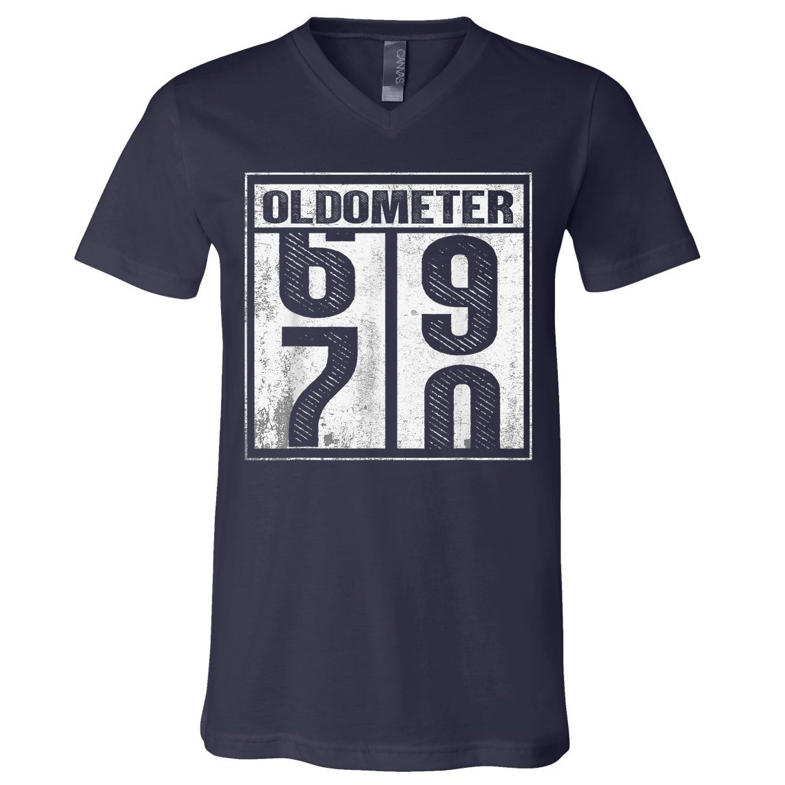 70th Birthday Funny Gift Oldometer 6970 V-Neck T-Shirt