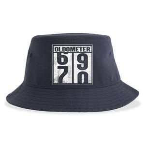 70th Birthday Funny Gift Oldometer 6970 Sustainable Bucket Hat