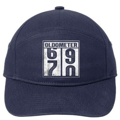 70th Birthday Funny Gift Oldometer 6970 7-Panel Snapback Hat