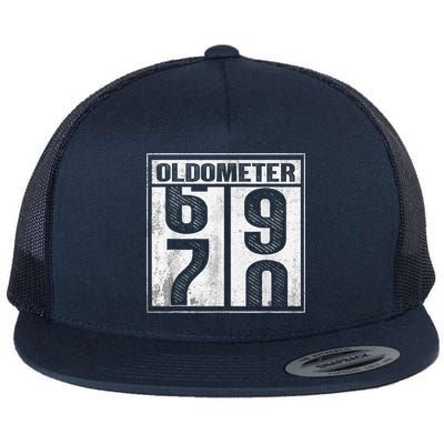 70th Birthday Funny Gift Oldometer 6970 Flatbill Hat