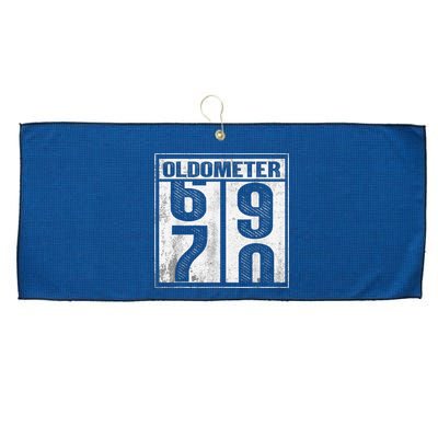 70th Birthday Funny Gift Oldometer 6970 Large Microfiber Waffle Golf Towel