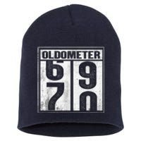 70th Birthday Funny Gift Oldometer 6970 Short Acrylic Beanie