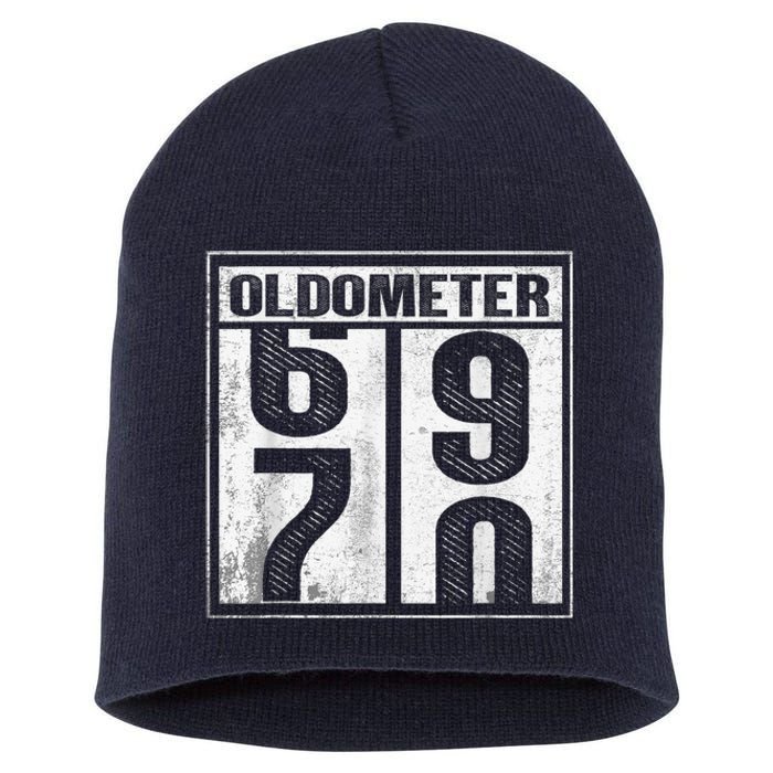 70th Birthday Funny Gift Oldometer 6970 Short Acrylic Beanie