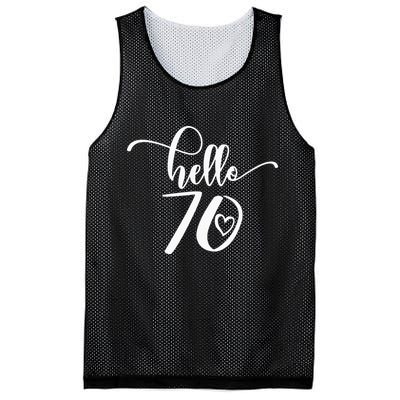 70th Birthday For  Hello 70 Seventy 70 Years Old Cute Mesh Reversible Basketball Jersey Tank