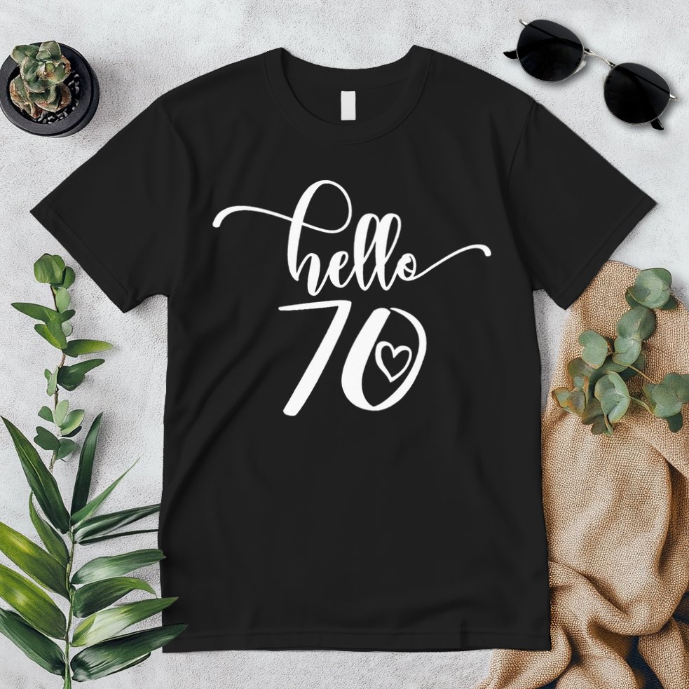 70th Birthday For  Hello 70 Seventy 70 Years Old Cute Premium T-Shirt