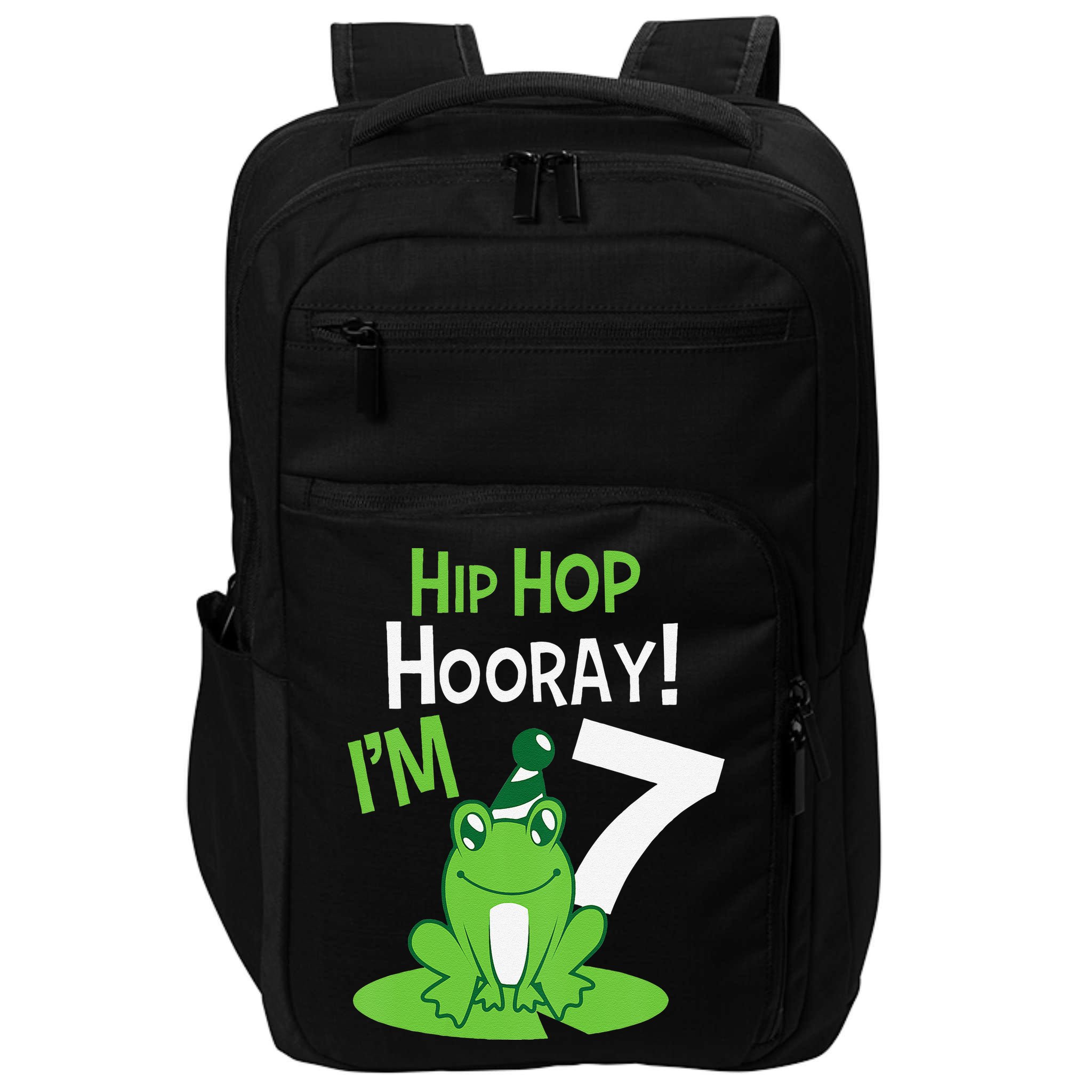 7th Birthday Frog Funny Party 7 Year Old Impact Tech Backpack