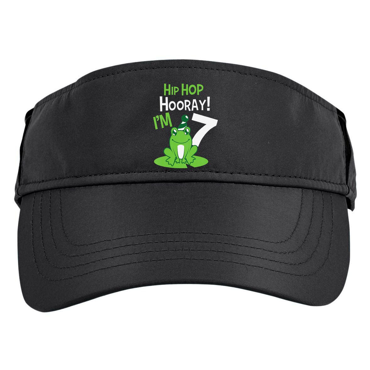 7th Birthday Frog Funny Party 7 Year Old Adult Drive Performance Visor