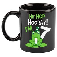 7th Birthday Frog Funny Party 7 Year Old 11oz C Handle Ceramic Mug