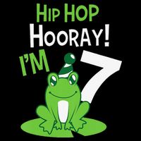 7th Birthday Frog Funny Party 7 Year Old Flat Bill Trucker Hat