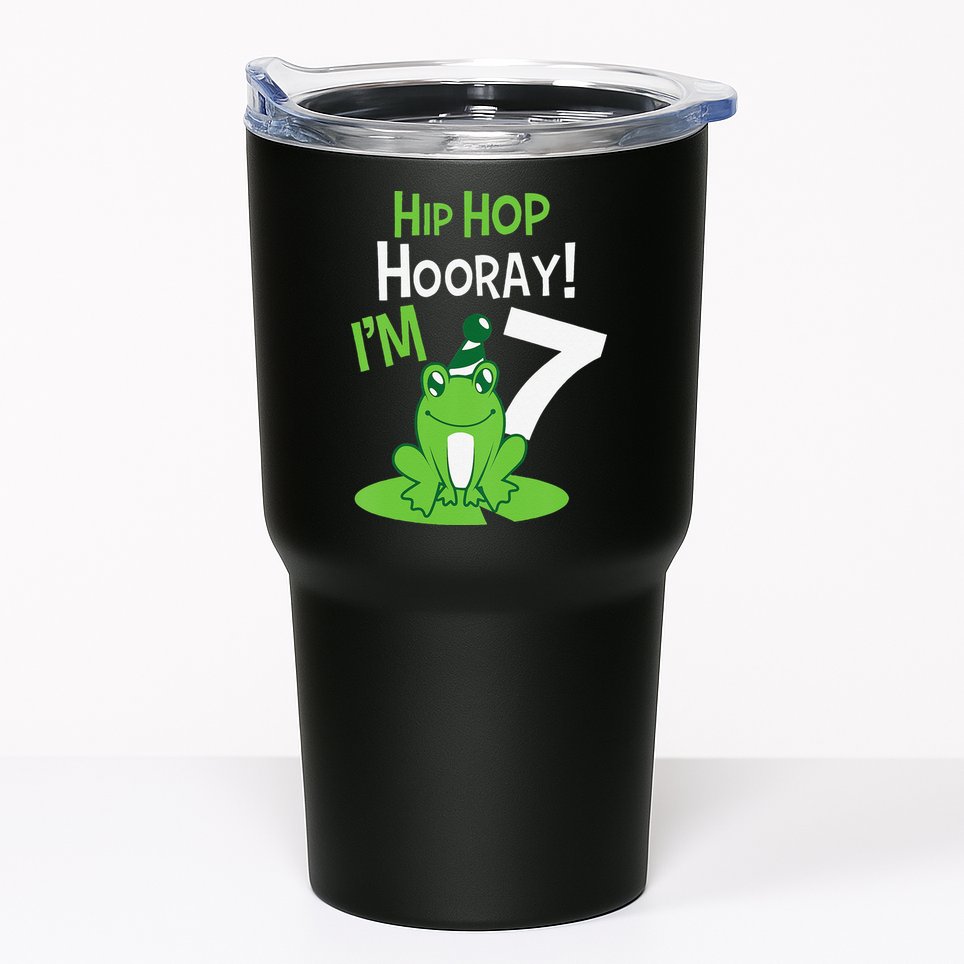 7th Birthday Frog Funny Party 7 Year Old Tumbler