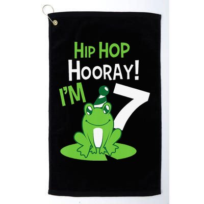 7th Birthday Frog Funny Party 7 Year Old Golf Towel