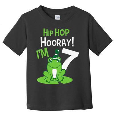 7th Birthday Frog Funny Party 7 Year Old Toddler T-Shirt