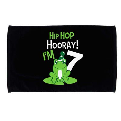 7th Birthday Frog Funny Party 7 Year Old Microfiber Hand Towel