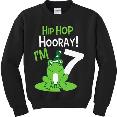 7th Birthday Frog Funny Party 7 Year Old Kids Sweatshirt