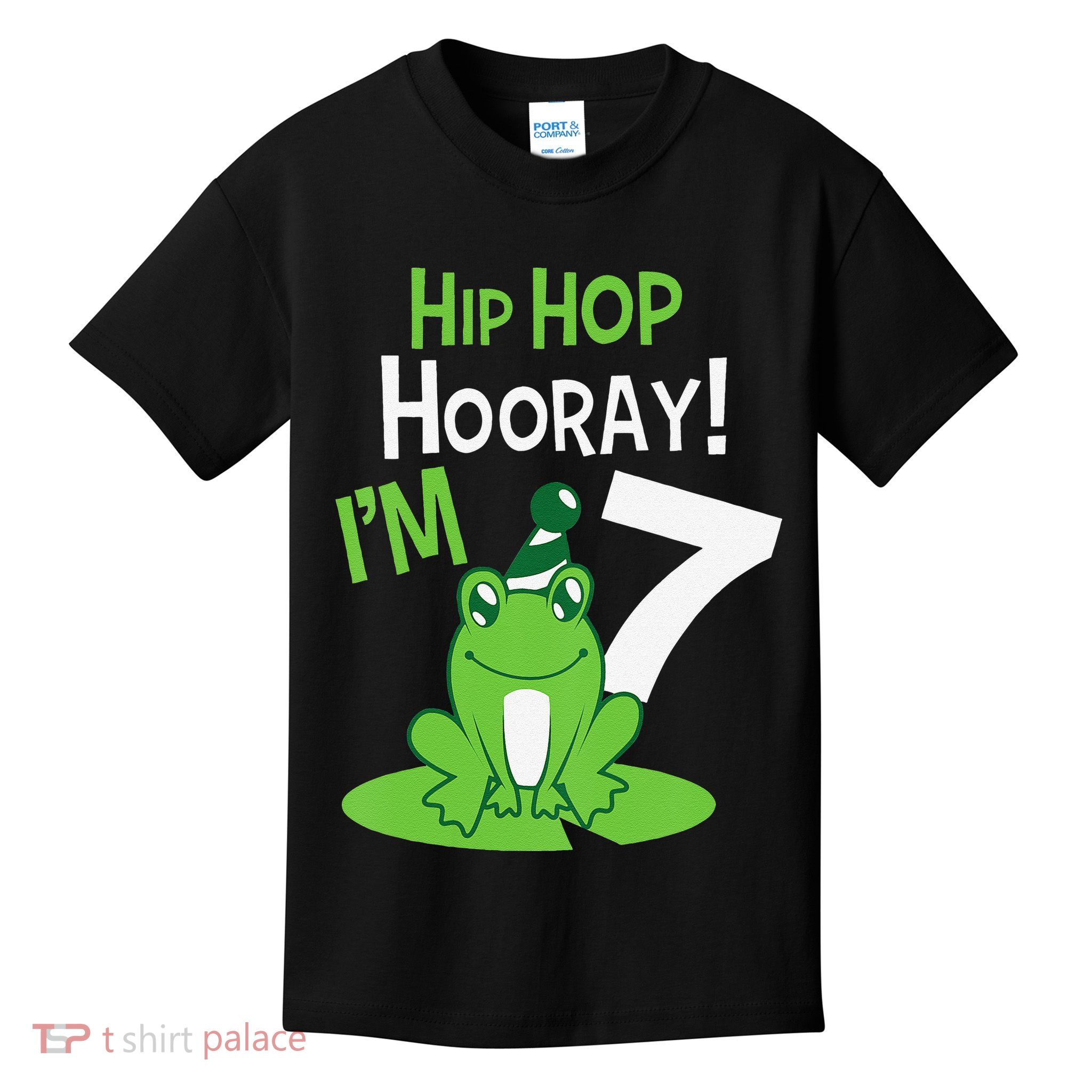 7th Birthday Frog Funny Party 7 Year Old Kids T-Shirt