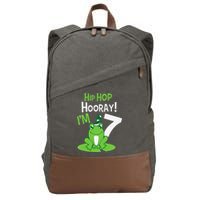 7th Birthday Frog Funny Party 7 Year Old Cotton Canvas Backpack