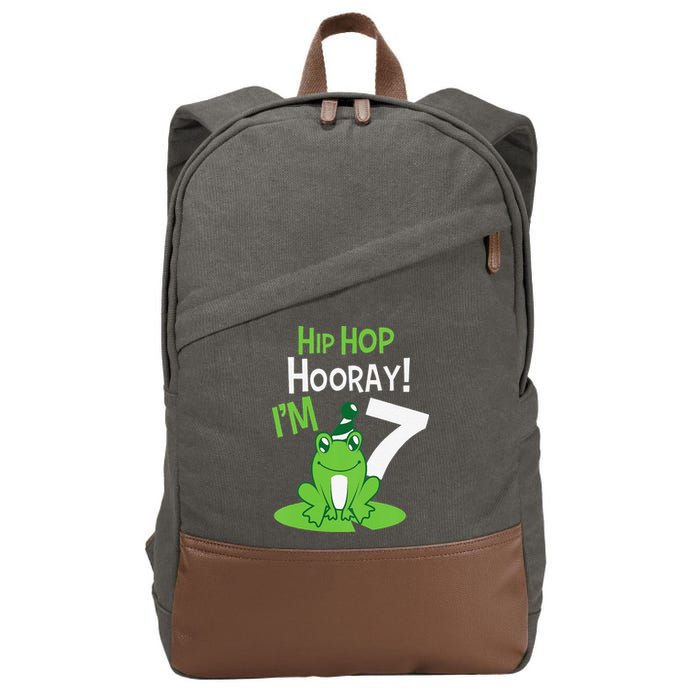 7th Birthday Frog Funny Party 7 Year Old Cotton Canvas Backpack