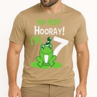 7th Birthday Frog Funny Party 7 Year Old Cooling Performance Crew T-Shirt