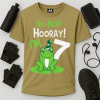 7th Birthday Frog Funny Party 7 Year Old Cooling Performance Crew T-Shirt